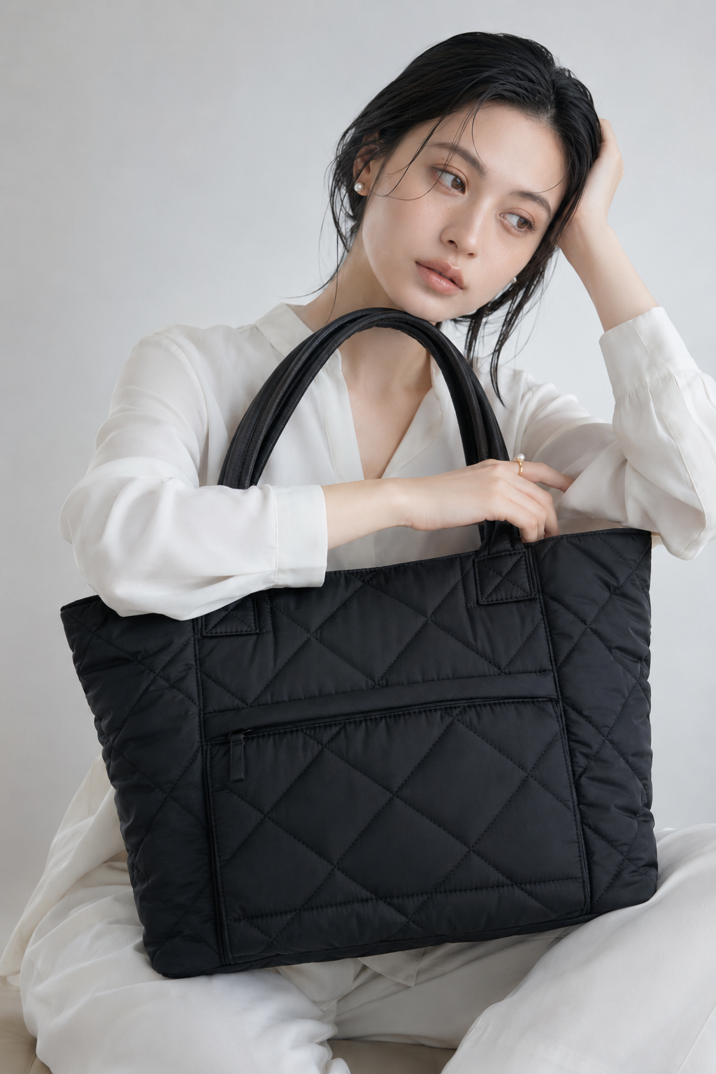 AMELIE 3-Way Quilted Diaper Bag Tote