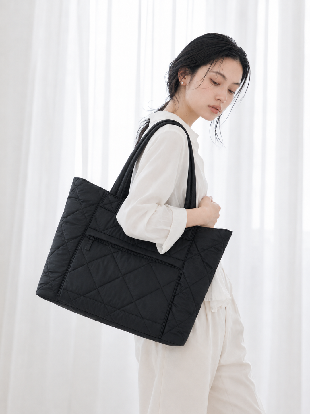 AMELIE 3-Way Quilted Diaper Bag Tote