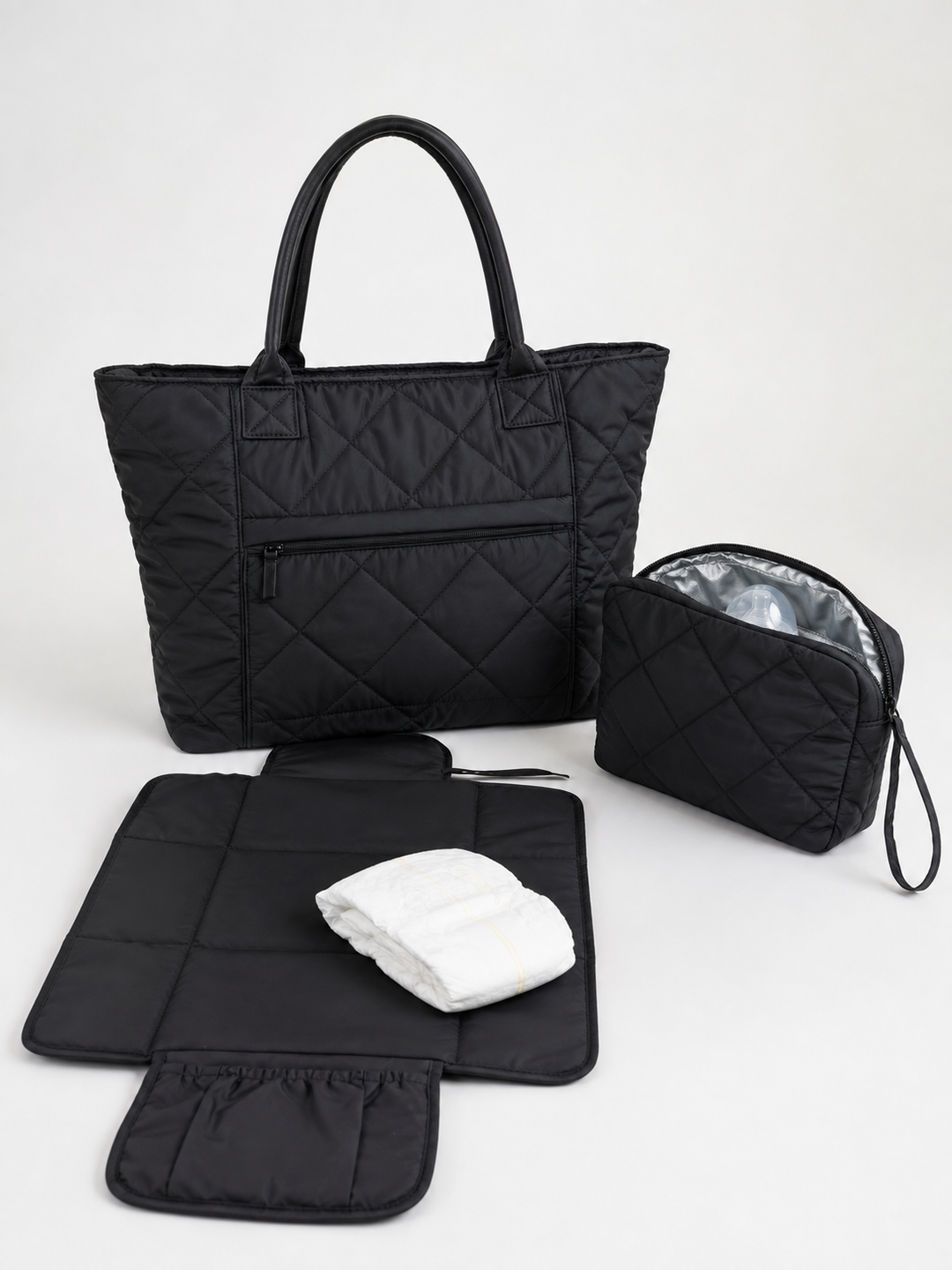 AMELIE Quilted Diaper Bag Tote