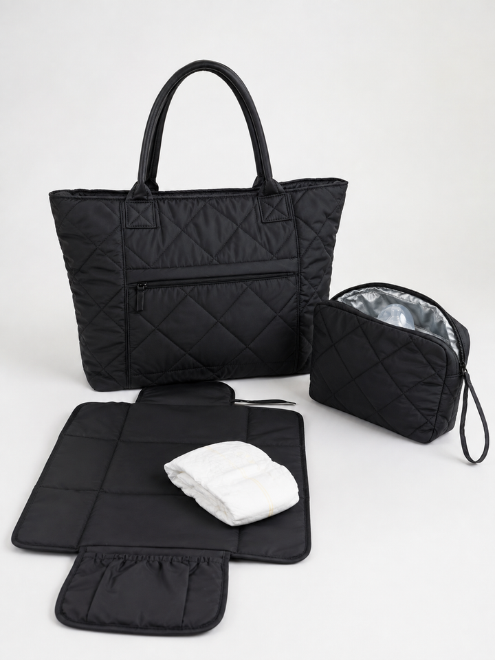 AMELIE Quilted Diaper Bag Tote