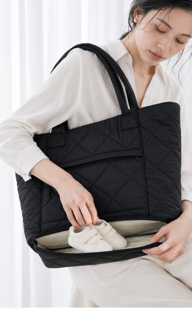 AMELIE Quilted Diaper Bag Tote